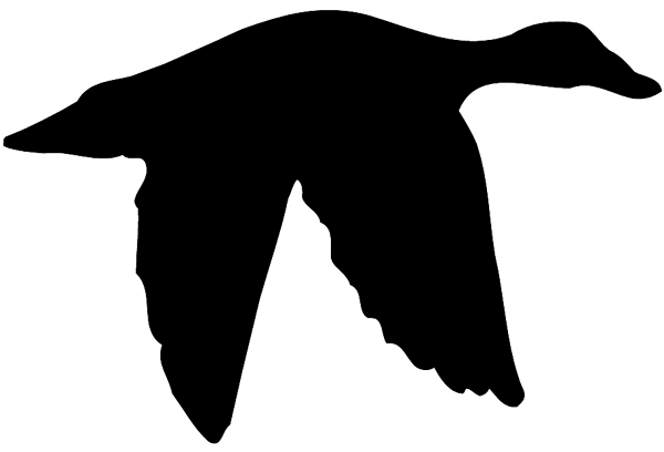 Goose in flight silhouette vinyl sticker. Customize on line. Hunting 054-0147
